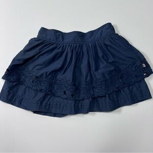 Abercrombie & Fitch Navy Boho Eyelet Ruffle Mini Skirt Size M